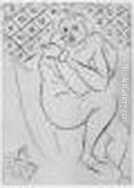 Nu Assis, Bras Croises Sur La Poitrine. 1929 Oil Painting by Henri Matisse