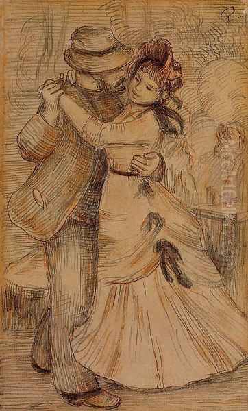 Dance in the Country Oil Painting by Pierre Auguste Renoir