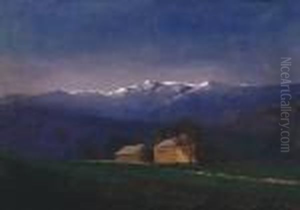 Evening Lights In The Tatra Mountains by Laszlo Mednyanszky