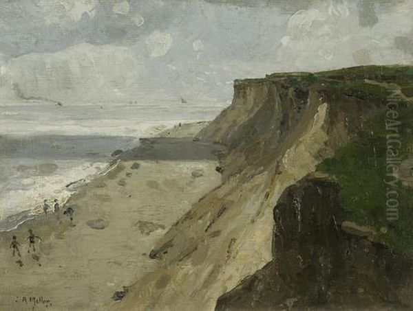 Hopton Cliff - Morning 10.30 Oil Painting by Campbell A. Mellon