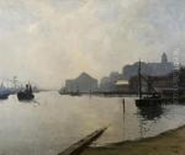 Yarmouth: Early Morning Oil Painting by Campbell A. Mellon