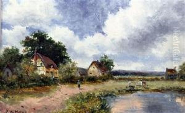 A Scene In Surrey Oil Painting by Campbell A. Mellon