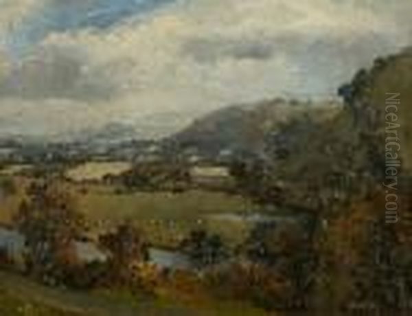 Late October, Symonds Yat Oil Painting by Campbell A. Mellon