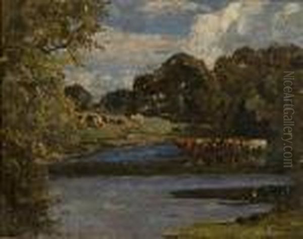Late September, Hopton About 12 Noon Oil Painting by Campbell A. Mellon