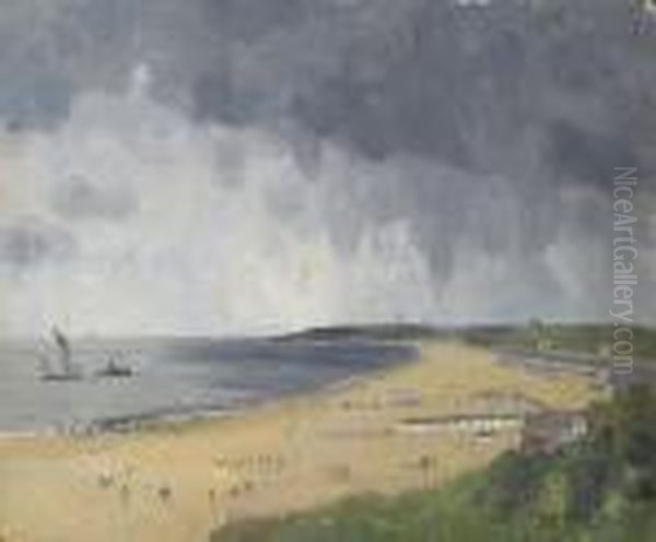Gorleston Beach Oil Painting by Campbell A. Mellon