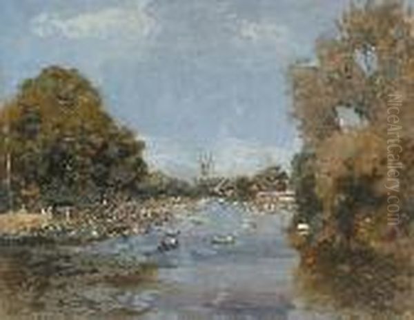 Ascot Sunday Oil Painting by Campbell A. Mellon