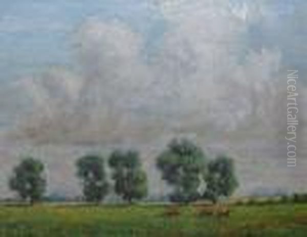 Title To Label Verso Dedham Vale Oil Painting by Campbell A. Mellon