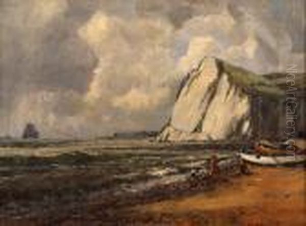 Coastal Scene Oil Painting by Campbell A. Mellon