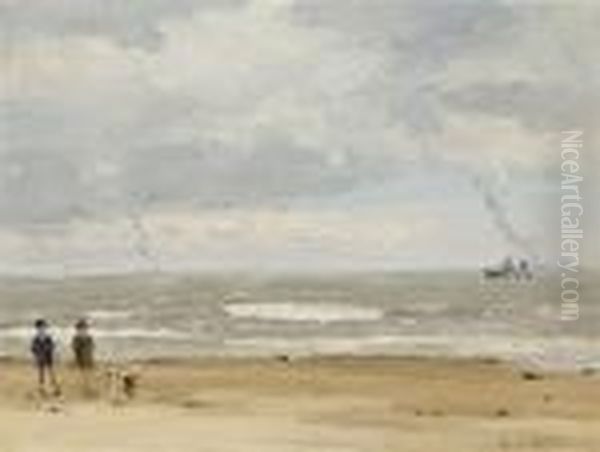 Grey Day, Gorleston Oil Painting by Campbell A. Mellon