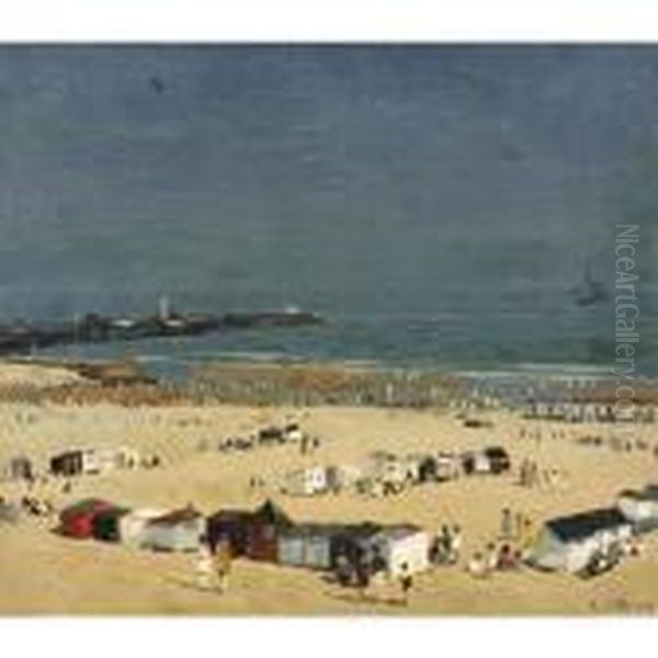 The Beach Oil Painting by Campbell A. Mellon