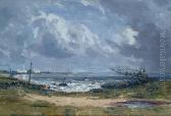 View Of Gorleston From Hopton Beach Oil Painting by Campbell A. Mellon