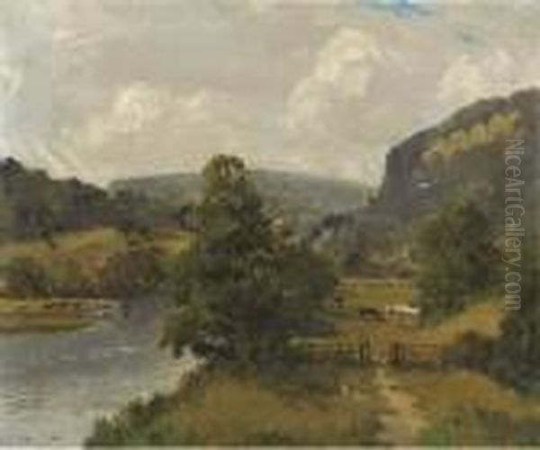 The Wye, Near Symonds Yat Oil Painting by Campbell A. Mellon
