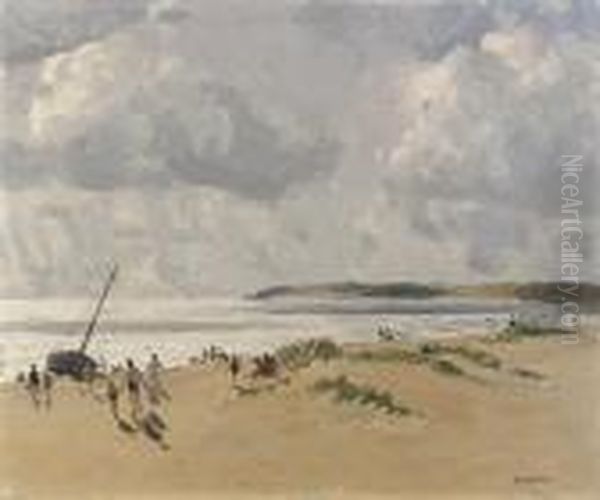 Gorleston Sands, Morning Oil Painting by Campbell A. Mellon