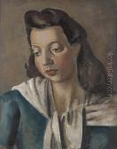 Student Oil Painting by Bernard Meninsky