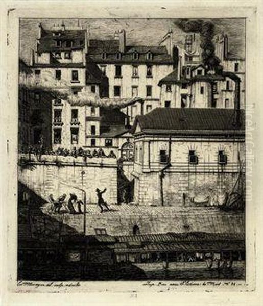 La Morgue Oil Painting by Charles Meryon