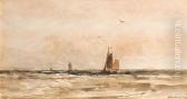 Seascape Oil Painting by Hendrik Willem Mesdag