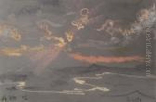 Temporale Oil Painting by Francesco Paolo Michetti