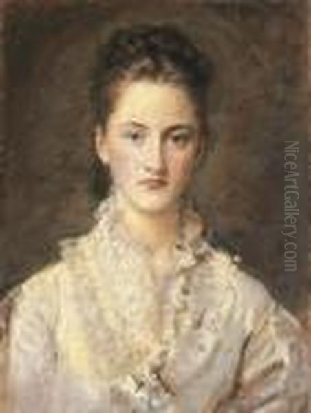 Portrait Of The Artist's Daughter, Mary Oil Painting by Sir John Everett Millais