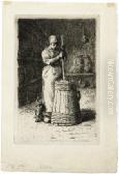 La Baratteuse Oil Painting by Jean-Francois Millet