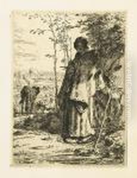 La Grande Bergere. Oil Painting by Jean-Francois Millet