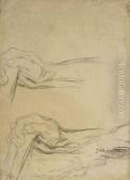Etude De Mains Oil Painting by Jean-Francois Millet