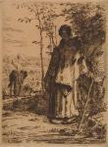 La Grande Bergere Oil Painting by Jean-Francois Millet