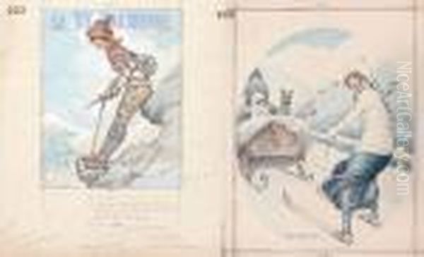 En Route Pour Le Royaume Des Neiges Oil Painting by Maurice Milliere