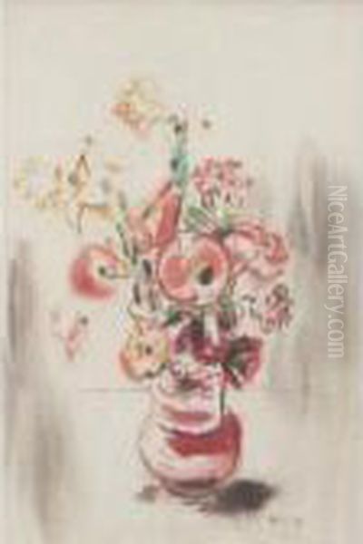 Poppies And Lilies Iii Oil Painting by David Brown Milne