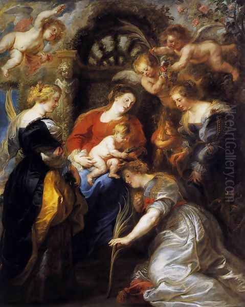 The Crowning of St Catherine 1631 Oil Painting by Peter Paul Rubens