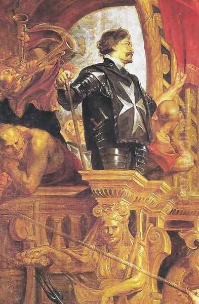 Arrival of Maria of Medici & Henry to Lyon (detail) Oil Painting by Peter Paul Rubens