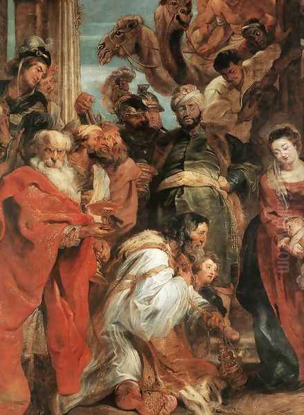 The Adoration of the Magi (detail-1) 1624 Oil Painting by (studio of) Rubens, Peter Paul