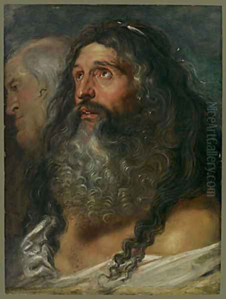 Study of Two Heads Oil Painting by (studio of) Rubens, Peter Paul