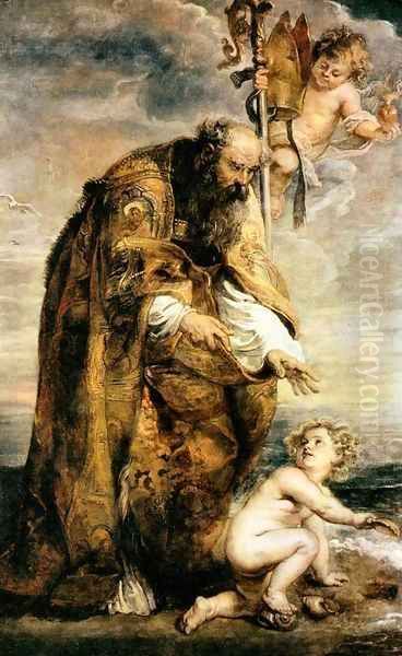St Augustine Oil Painting by (studio of) Rubens, Peter Paul