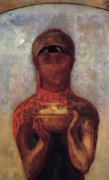 Chalice Of Mystery Oil Painting by Odilon Redon