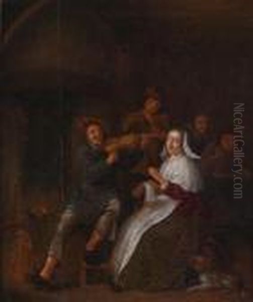 Wirtshausinterieur Mitmusizierenden Personen Oil Painting by Jan Miense Molenaer