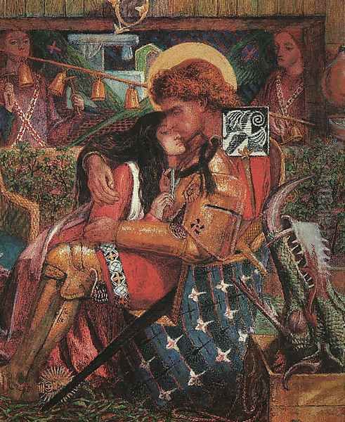 The Wedding of Saint George and Princess Sabra 1857 Oil Painting by Dante Gabriel Rossetti