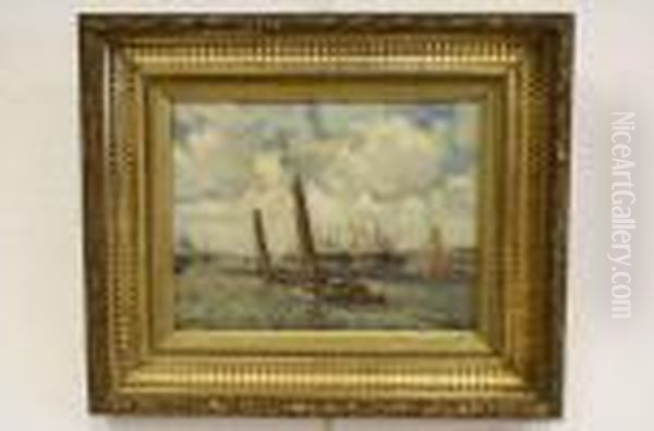 Havenscene Oil Painting by Evert Moll