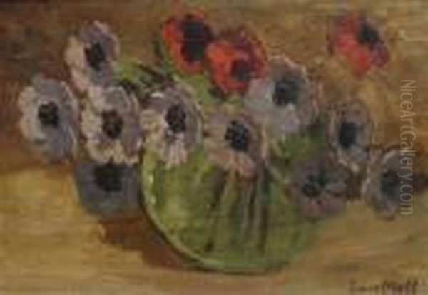 Still-life With Pansies In A Vase Oil Painting by Evert Moll