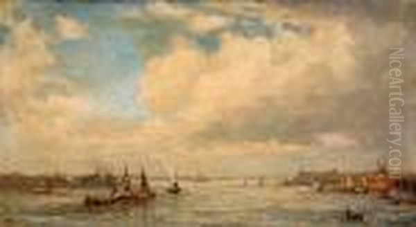 Harbour View Oil Painting by Evert Moll