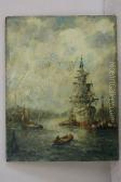 Rotterdams Havengezicht Oil Painting by Evert Moll
