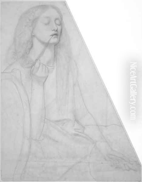 The Return of Tibullus to Delia: study for Delia Oil Painting by Dante Gabriel Rossetti