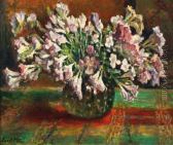 Amarylissen In Een Glazen Vaas Oil Painting by Evert Moll