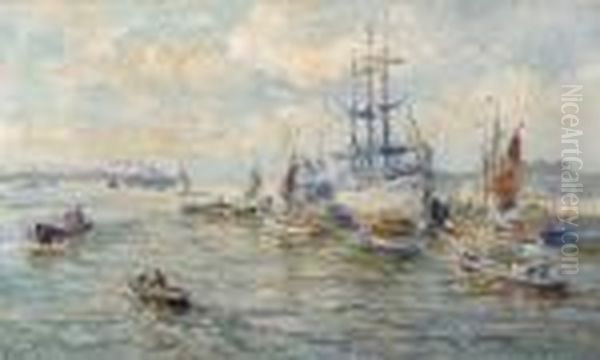 Harbour View Oil Painting by Evert Moll