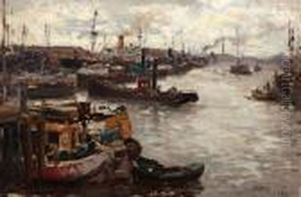 Scheveningse Haven Oil Painting by Evert Moll