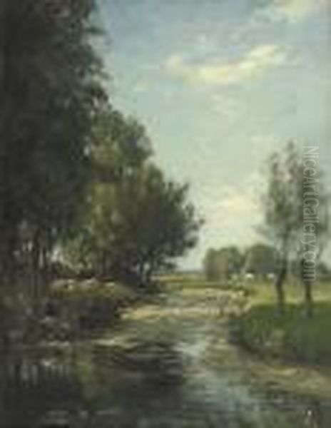 Fishing On A Sunny Day Oil Painting by Evert Moll