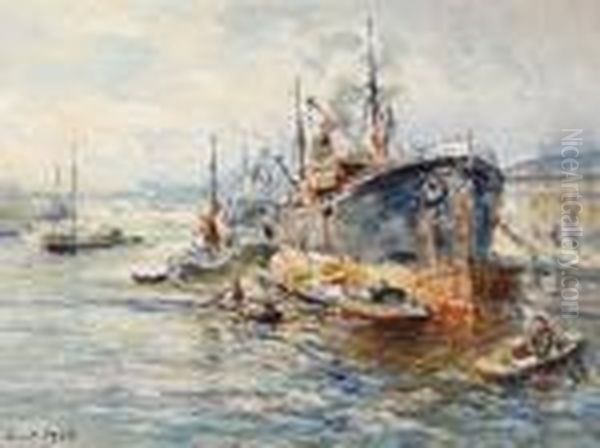 Harbour Of Rotterdam Oil Painting by Evert Moll