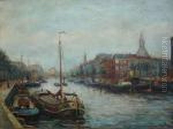Puerto De Amsterdam Oil Painting by Evert Moll