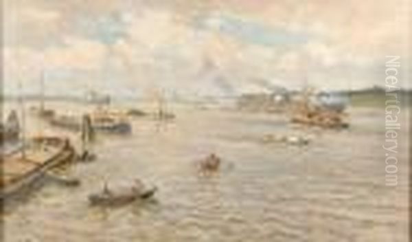 Vue D'un Port Oil Painting by Evert Moll