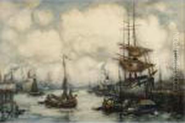 The Harbour Of Rotterdam Oil Painting by Evert Moll
