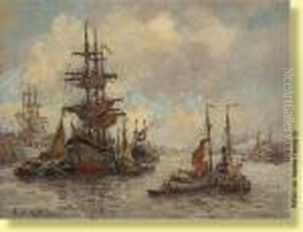 Le Port De Rotterdam Oil Painting by Evert Moll